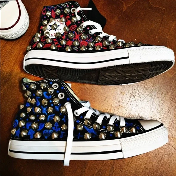 Converse Shoes Custom Converse All Star Spiked Painted Poshmark